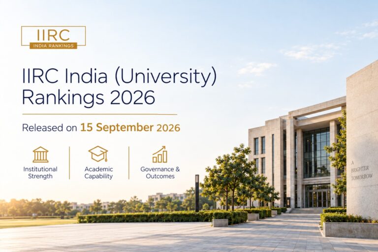 IISc Bengaluru Leads IIRC India (University) Rankings 2026; MAHE Manipal Takes Second Spot, JNU Tops Governance & Outcomes