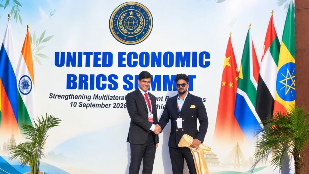 Mikki Koomar Felicitated by the President of the Indian Economic Trade Organization at the United Diplomatic BRICS Summit – 2026