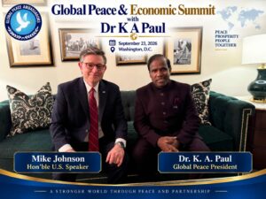 U.S. Speaker of the House Mike Johnson Joins Global Peace Call in Washington Alongside Dr. K. A. Paul