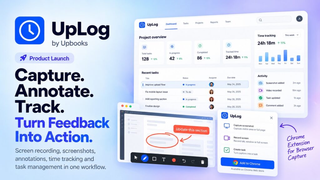 UpLog by Upbooks: Scrrum Labs’ New Tool Brings Screen Recording, Annotation and Task Tracking Together