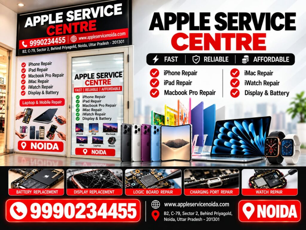 Apple Service Centre In Noida, Macbook Pro Repair In Noida, iPhone Repair In Noida, iPad Repair In Noida, iWatch Repair In Noida, Apple Care In Noida
