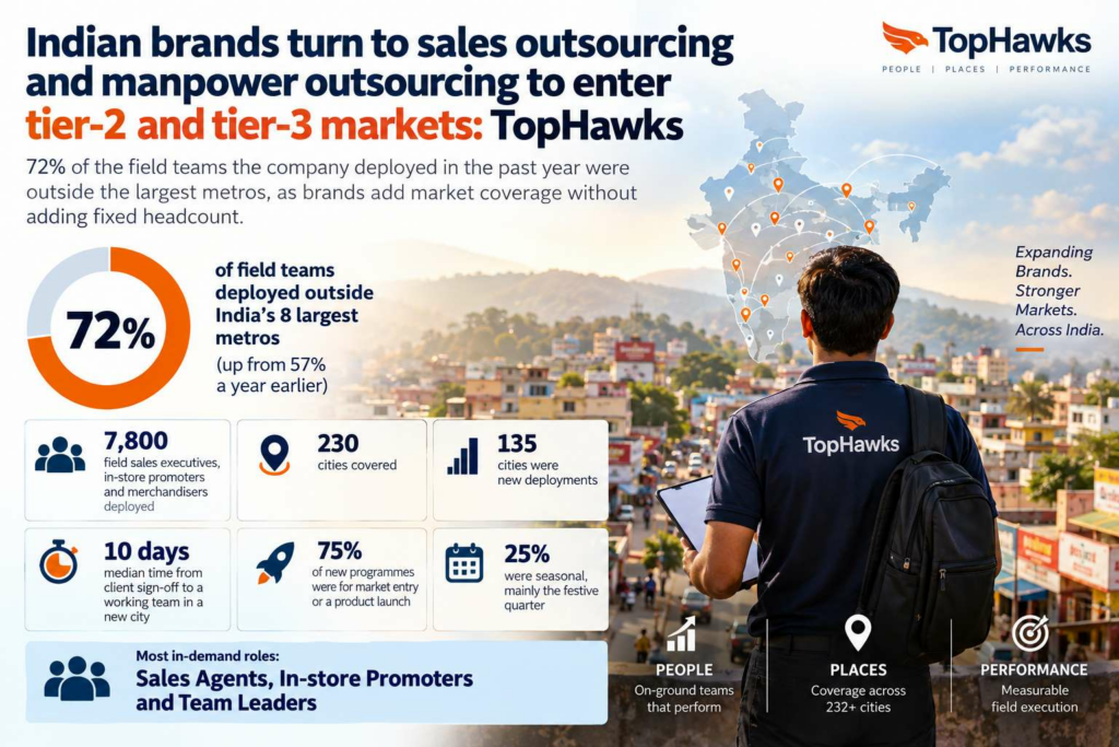 Indian brands turn to sales outsourcing and manpower outsourcing to enter tier-2 and tier-3 markets: TopHawks