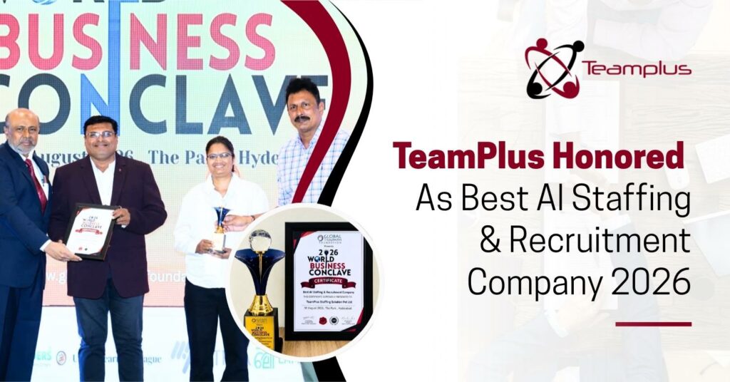 Team Plus Staffing Solution Pvt. Ltd. Is the Best AI Staffing & Recruitment Company Award Winner at World Business Conclave 2026