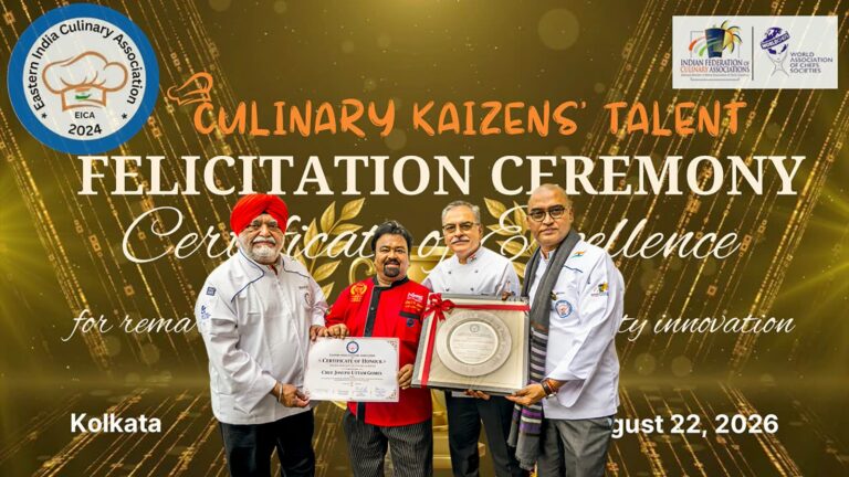 Chef Gomes has received a major honour — “Lifelong Excellence in Culinary Leadership” from EICA.