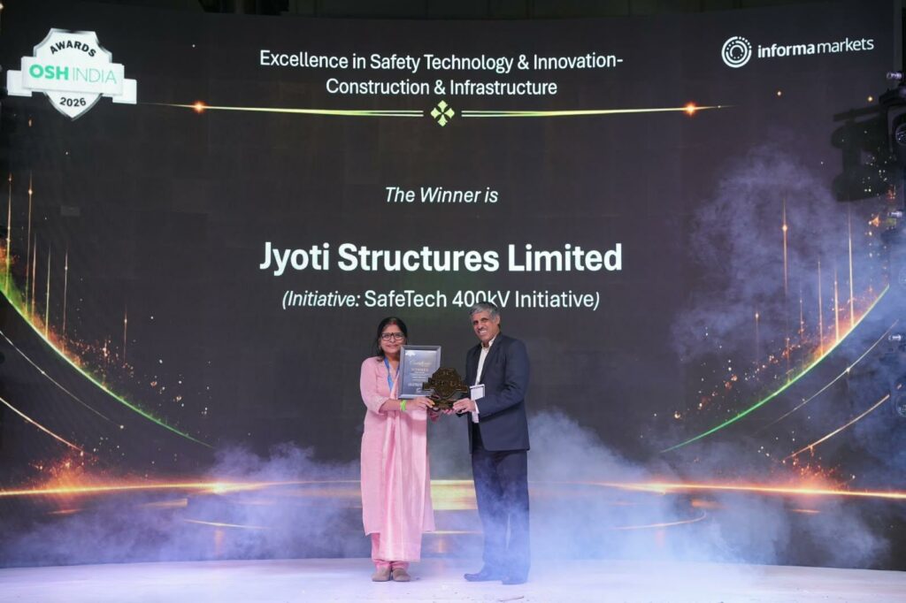 Jyoti Structures wins OSH India Award 2026 for safety innovation in transmission project execution