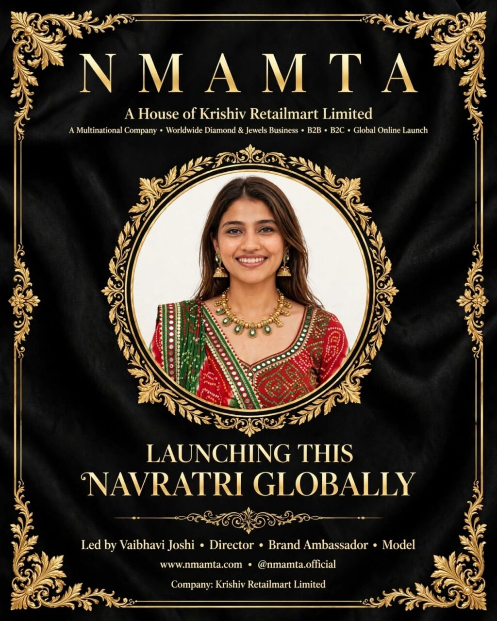 Krishiv Retailmart Limited Announces Worldwide Launch of its Luxury Diamond & Jewels Brand – N M A M T A this Navratri