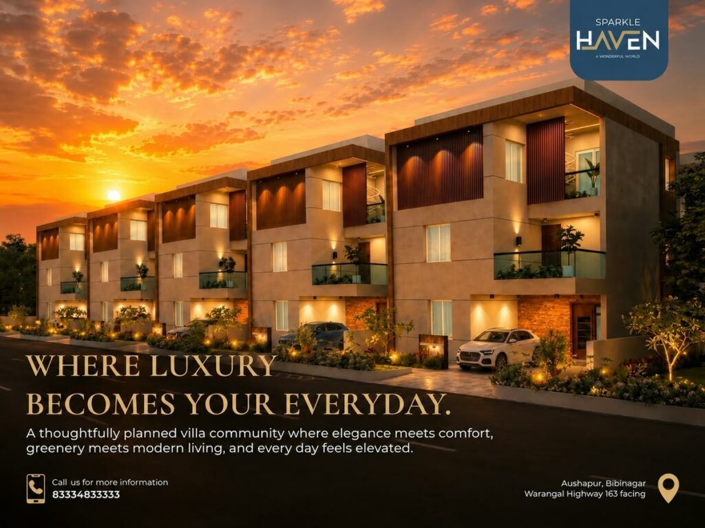 Sri Jagathswapna Infra Projects Launches Sparkle Haven, a Premium 4BHK with Home Theatre Triplex Villa Community in East Hyderabad