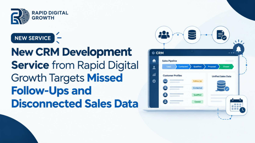 New CRM Development Service from Rapid Digital Growth Targets Missed Follow-Ups and Disconnected Sales Data