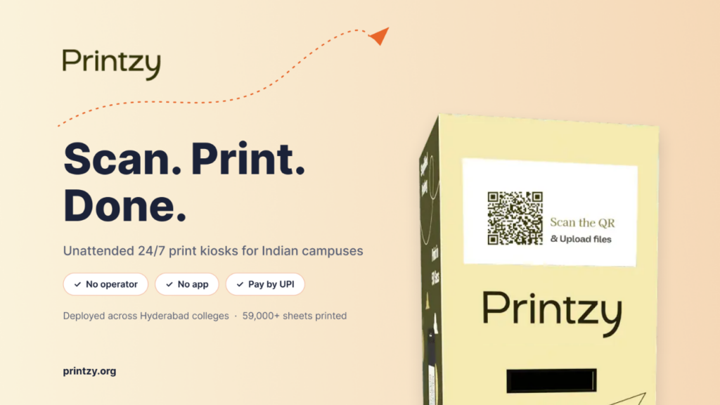 Scan. Print. Done: How Manohar Makarla Is Automating Campus Printing Across Hyderabad with Printzy