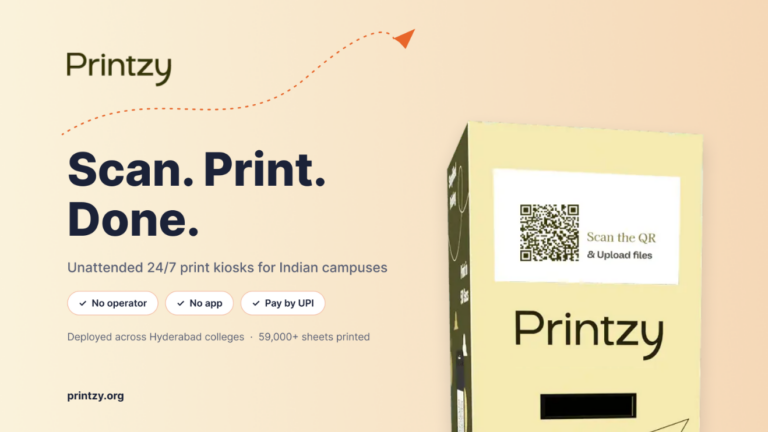 Scan. Print. Done: How Manohar Makarla Is Automating Campus Printing Across Hyderabad with Printzy