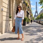 trending denim skirts